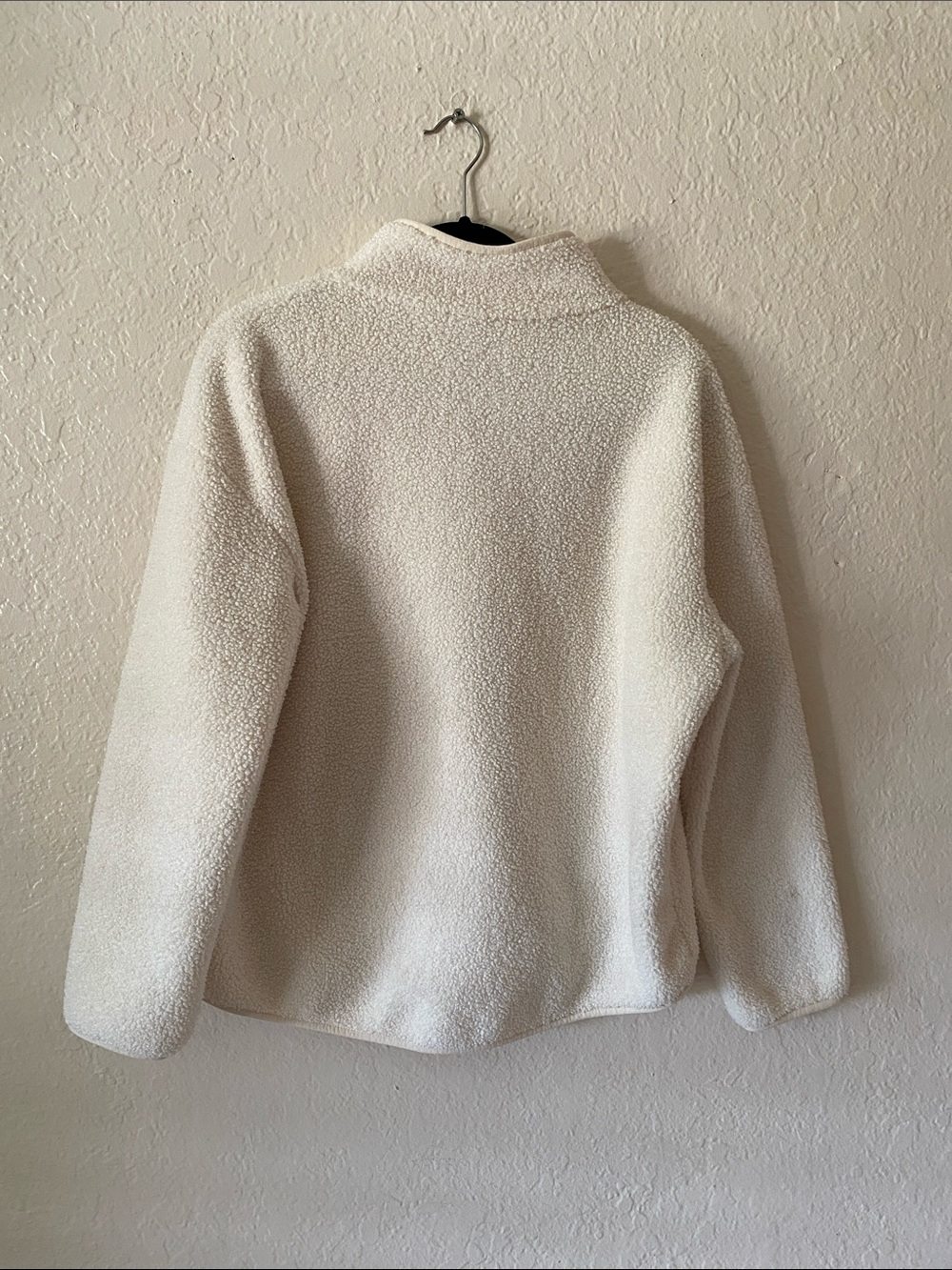 Te Verde Sherpa Fleece Pullover Sweater Size L Cream Cozy Quarter Zip - Picture 3 of 6